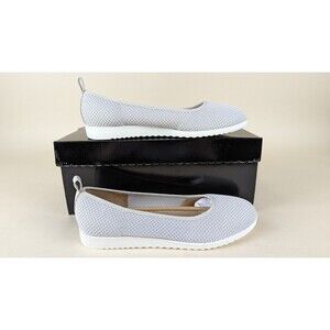 LifeStride Ziggy Slip On Sneakers Womens 8.5 Wide White Almond Knit Shoes NWB